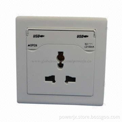 High Quality Silver USB Charging Wall Socket/USB Multiple Socket Wall Sockets